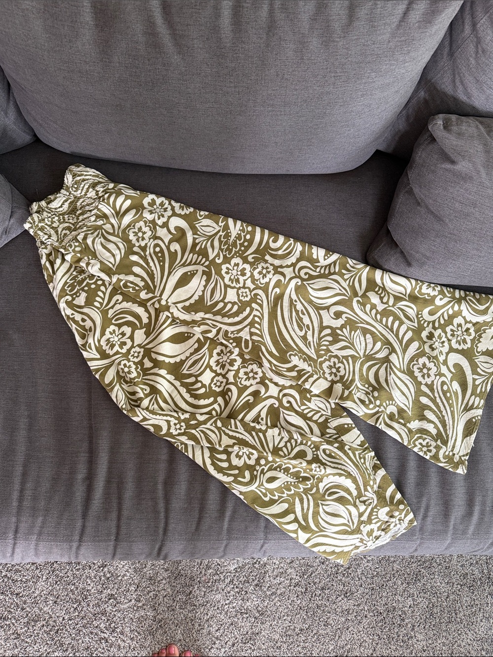 Philosophy Olive Green and White Wide Leg Pants